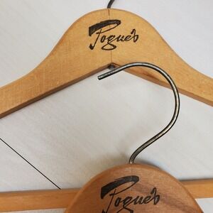 Pogue's Wooden Hangers Set of 2 Natural‎ Finish Metal Hook